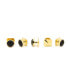 Men's Gold-tone and Onyx 5 Cufflinks and Stud Set, 7 Piece Set