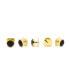 ფოტო #2 პროდუქტის Men's Gold-tone and Onyx 5 Cufflinks and Stud Set, 7 Piece Set