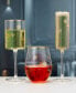 Фото #3 товара Plum Blossom Stemless 19 oz Wine Glasses, Set of 4