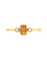 Emerald Cut Citrine Gemstone, Natural Diamonds Birthstone Ring in 14K Yellow Gold