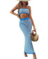 Фото #1 товара Women's Crochet Tube Top & Maxi Skirt Cover-Up Set