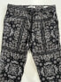 PacSun Mens Lightweight Drawstring Straight Leg Pants Black Paisley Size S