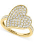 Фото #1 товара EFFY® Diamond Pavé Heart Statement Ring (7/8 ct. t.w.) in 14k Gold