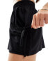 ASOS DESIGN shirred waist pocket short in black