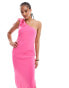 Фото #3 товара Mango tie shoulder maxi dress in pink