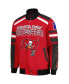 Фото #2 товара Men's Red Tampa Bay Buccaneers Power Forward Racing Full-Snap Jacket