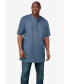 ფოტო #2 პროდუქტის Big & Tall by KingSize Heavyweight Longer-Length Short-Sleeve Henley Shirt