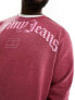 Фото #7 товара Tommy Jeans Big & Tall relaxed grunge arch logo crewneck sweatshirt in red