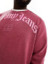 Tommy Jeans Big & Tall relaxed grunge arch logo crewneck sweatshirt in red