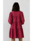 Фото #3 товара Women's Texture Tiered Mini Dress