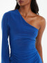 Фото #2 товара Women's Royal Blue One Shoulder Ruched Dress