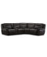 Фото #1 товара Lenardo 5-Pc. Leather Sectional with 3 Power Motion Recliners and Console, Created for Macy's