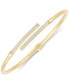 ფოტო #1 პროდუქტის Glitter Polished Bypass Bangle Bracelet in 10k Gold