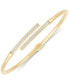 Glitter Polished Bypass Bangle Bracelet in 10k Gold