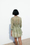 Фото #8 товара Короткое платье из ткани с принтом ZARA