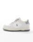 Фото #2 товара Polo Ralph Lauren Masters Court suede mix trainer in white and grey