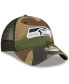 Фото #4 товара Men's Camo, Black Seattle Seahawks Basic 9Twenty Trucker Snapback Hat