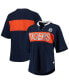 Фото #1 товара Women's Navy and Orange Detroit Tigers Lead Off Notch Neck T-shirt