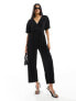 Фото #1 товара Y.A.S plisse wrap front jumpsuit in black