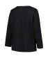 ფოტო #2 პროდუქტის Women's Black Iowa Hawkeyes Plus Size Arch Over Logo Scoop Neck Long Sleeve T-shirt