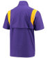 Фото #2 товара Men's Purple LSU Tigers 2021 Coaches Short Sleeve Quarter-Zip Jacket