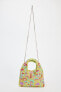 Beaded mini bucket bag