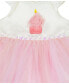 ფოტო #3 პროდუქტის Baby Girls Satin Birthday Cupcake Applique Dress