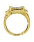 Фото #5 товара Ice Hurricane Natural Certified Diamond 1.25 cttw Baguette Cut 14k Yellow Gold Statement Ring for Men