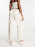 Фото #2 товара JDY straight leg satin cargo trousers in cream