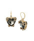 Leopard Heart Drop Earrings