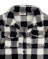 ფოტო #3 პროდუქტის Big Girls Plaid Print Faux Fur Jacket with Button Closure