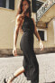 Фото #6 товара Длинное платье из эластичного трикотажа ZARA