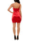 Фото #2 товара Juniors' Ruched Asymmetric Bodycon Dress