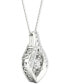 ფოტო #4 პროდუქტის Diamond Wishbone 18" Pendant Necklace (1/4 ct. t.w.) in 10k White Gold