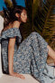 Фото #2 товара Платье off-the-shoulder из ткани с принтом ZARA