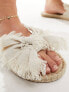 ASOS DESIGN Wide Fit Jem bow espadrille mule sandals in natural