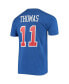 Men's Isiah Thomas Blue Detroit Pistons Hardwood Classics Stitch Name and Number T-shirt