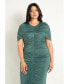 Фото #2 товара Plus Size Capelet Ruched Dress - 24, Silver Pine