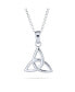 ფოტო #1 პროდუქტის Small Celtic Love Knot Swirling Triquetra Trinity Viking Pendant Necklace For Women Teens .925 Sterling Silver