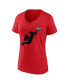 Women's Red New Jersey Devils 2024 NHL Stadium Series Logo V-Neck T-shirt