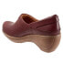 Softwalk Minna S2253-641 Womens Burgundy Narrow Leather Clog Flats Shoes