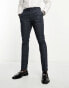Фото #2 товара New Look skinny suit trousers in grey & blue check