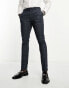 Фото #1 товара New Look skinny suit trousers in grey & blue check