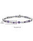 Sterling Silver Bubble Design Multi-Gemstone Bezel Set Bracelet