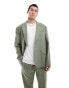 Фото #1 товара ASOS DESIGN relaxed linen blend slouchy suit jacket in olive green