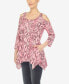 Women's Snake Print Cold Shoulder Tunic