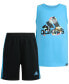 Фото #5 товара Комплект для мальчиков Adidas Майка с логотипом и шорты со стильной отделкой 2 штуки