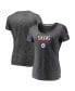 ფოტო #1 პროდუქტის Women's Charcoal Philadelphia 76ers Double-Fade Space-Dye V-Neck T-shirt