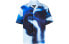 Фото #1 товара Рубашка мужская Neil Barrett SS22 с абстрактным принтом, с коротким рукавом, на одной пуговице, синего цвета