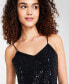 Фото #3 товара Women's Linear Shine V-Neck Camisole Top, Created for Macy's